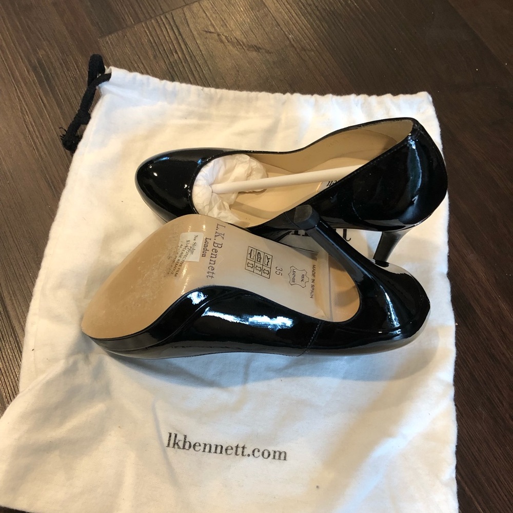 LK Bennett patent leather black heels , size 35